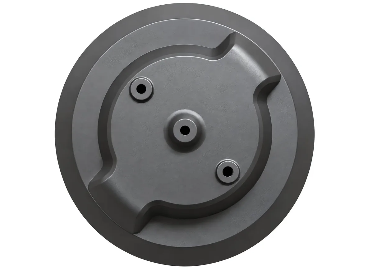 Circular curved part with a central boss and edges, used for 2.5D photometric stereo imaging