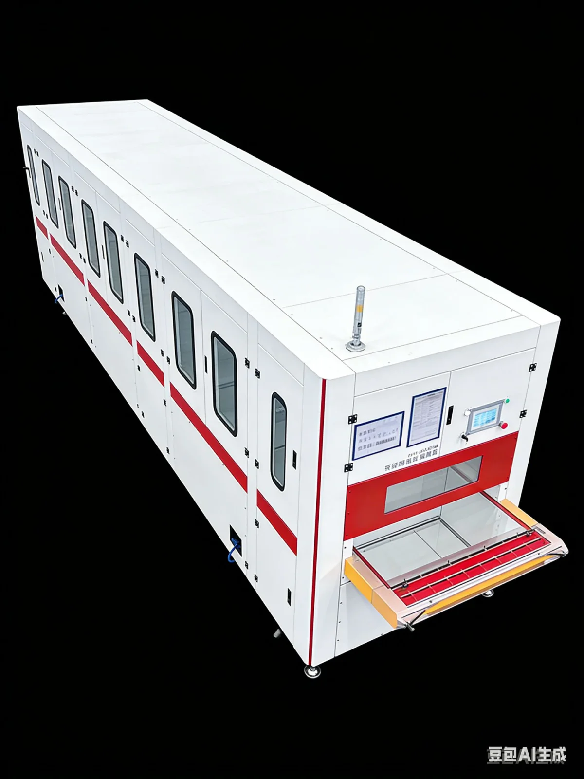Long-format tunnel-type airbag inspection line