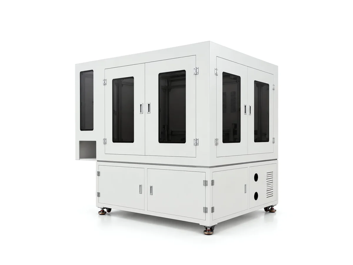 Front view of the double-door cabinet visual inspection equipment