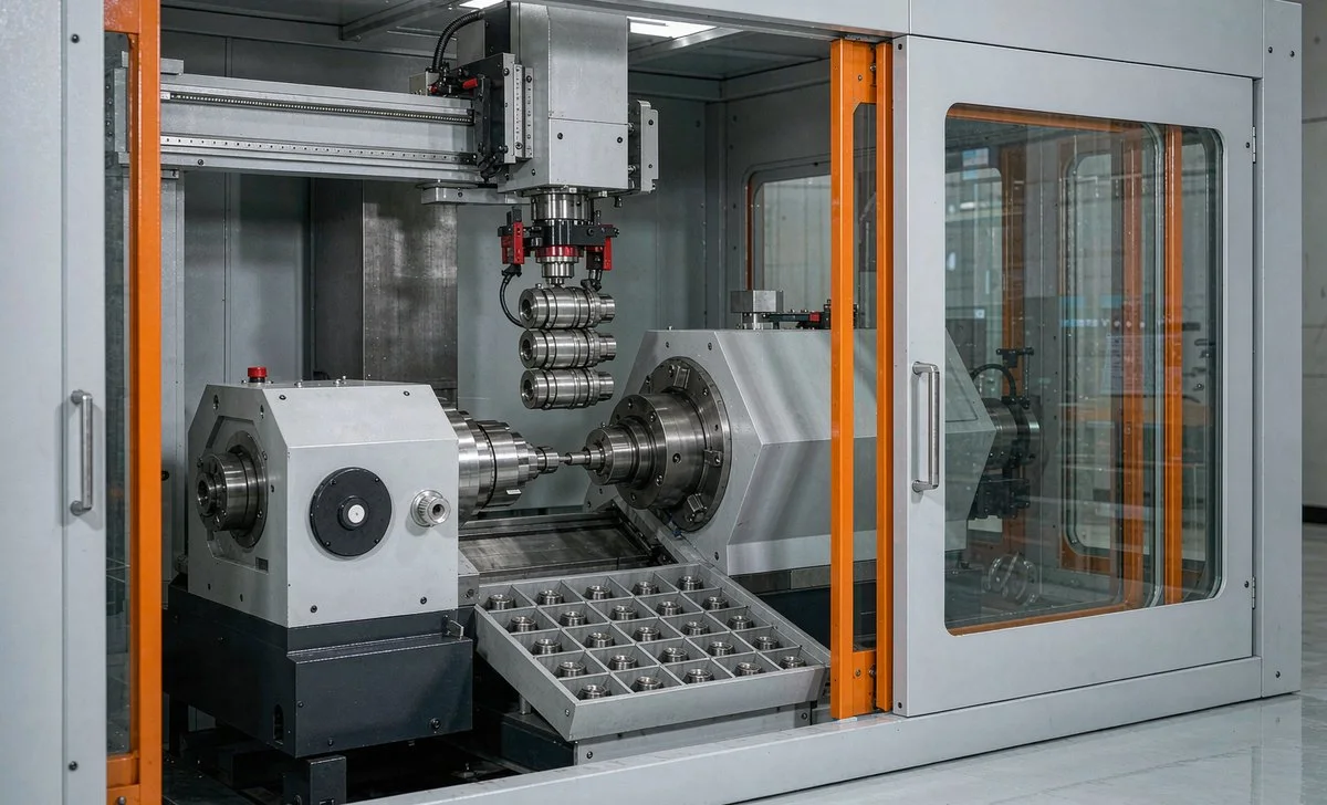 CNC lathe / sliding headstock lathe automation cell