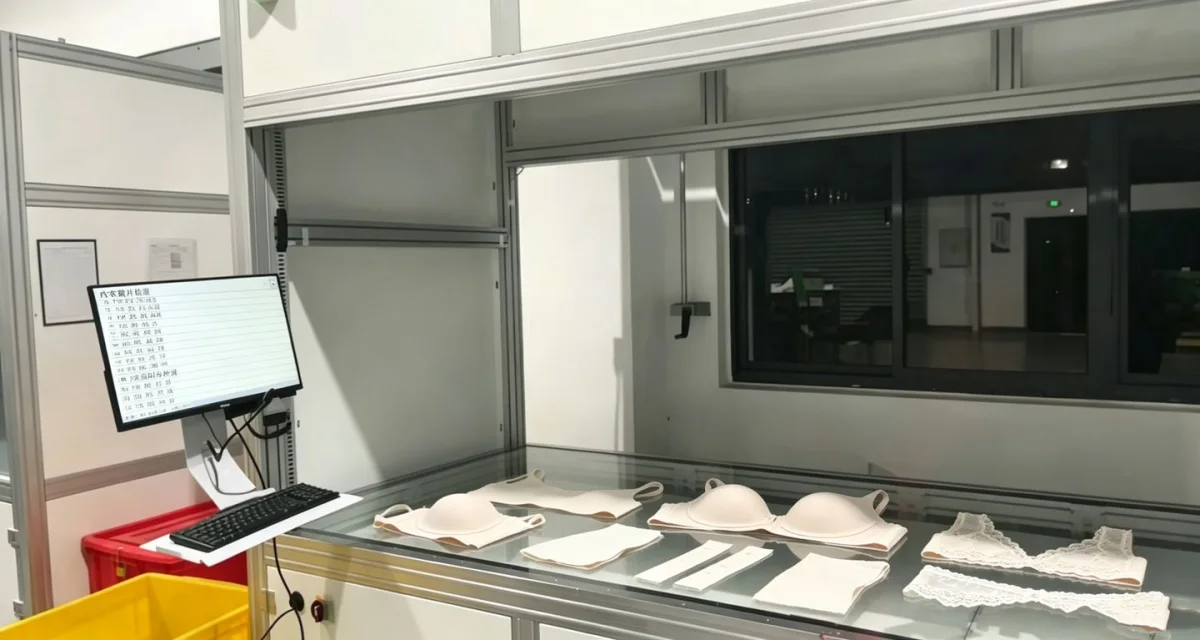 Gray Fabric Cut Piece Inspection Station